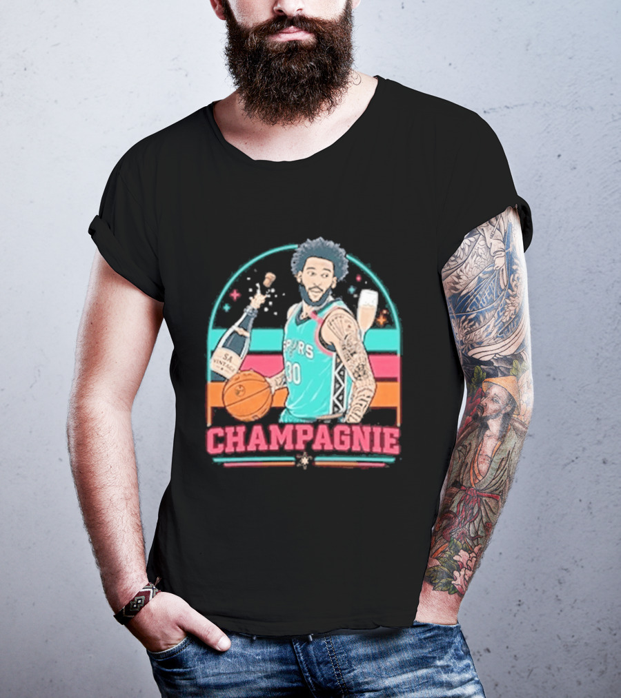 San Antonio Spurs Julian Champagnie 90s Style Basketball T-Shirt