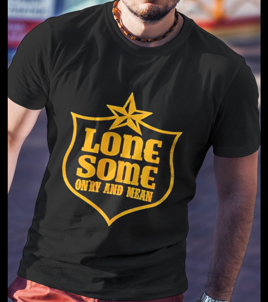 Lonesome On'ry And Mean Lone Star Shield T-Shirt