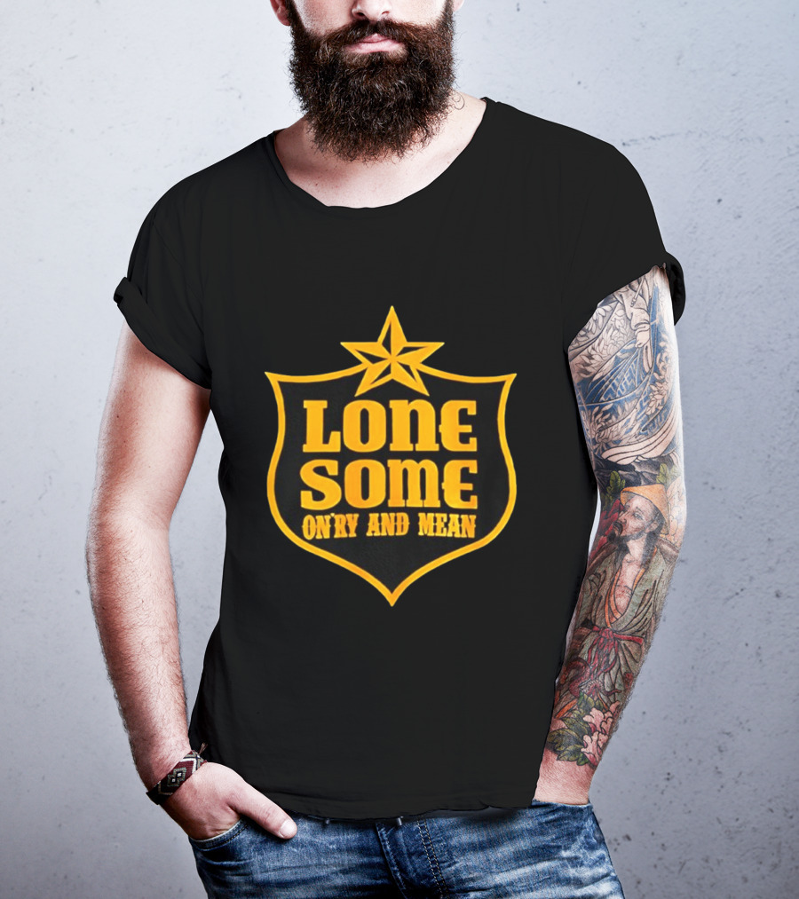 Lonesome On'ry And Mean Lone Star Shield T-Shirt