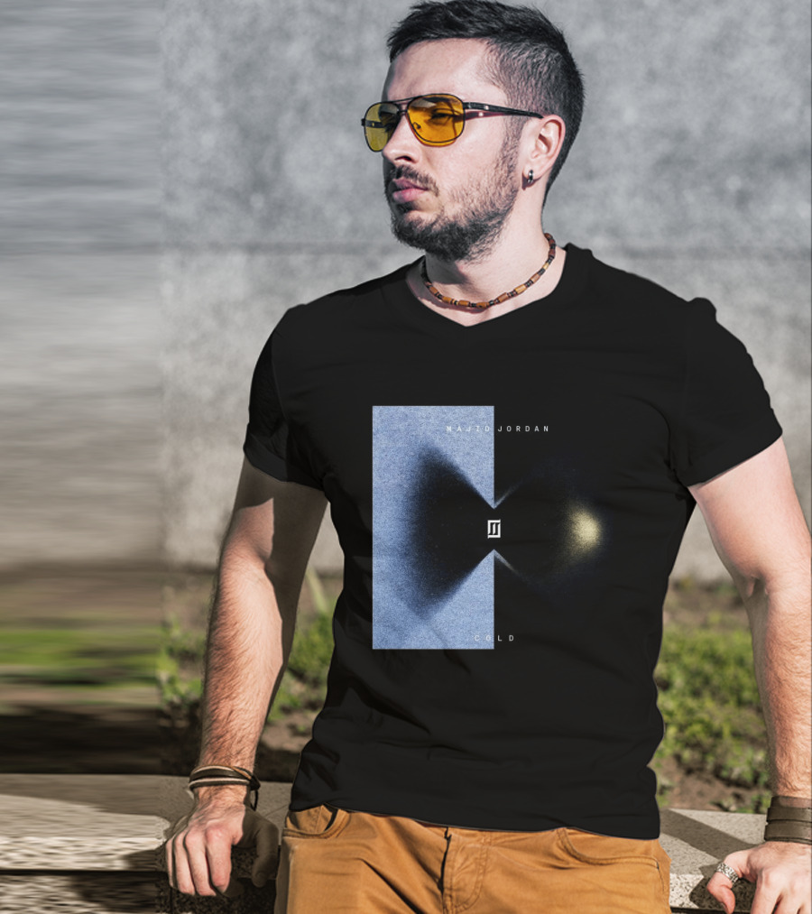 Majid Jordan Cold Album Cover Black And Blue Split T-Shirt