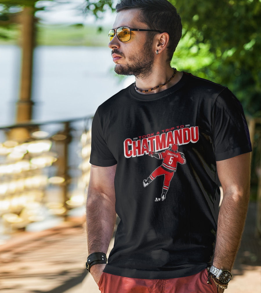 Took A Trip To Chatmandu Chatfield 5 Red Hockey T-Shirt