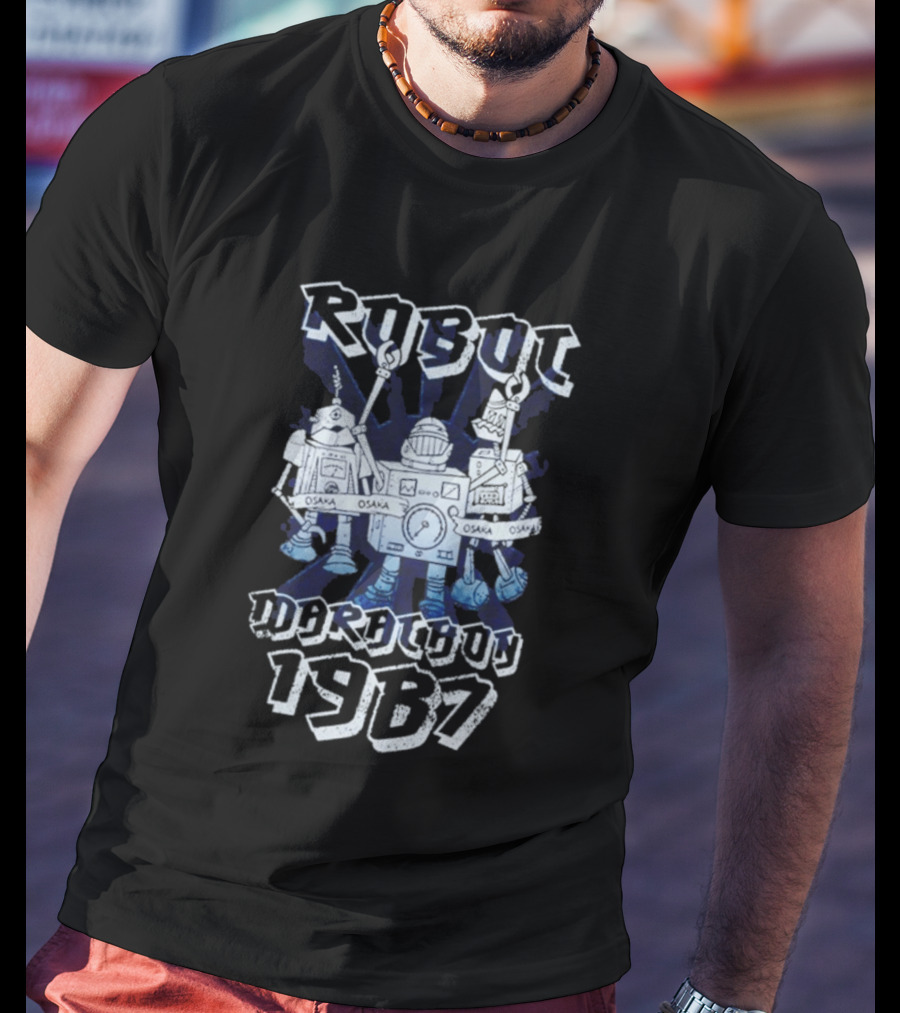 Robot Osaka Marathon 1987 Racing Bots T-Shirt