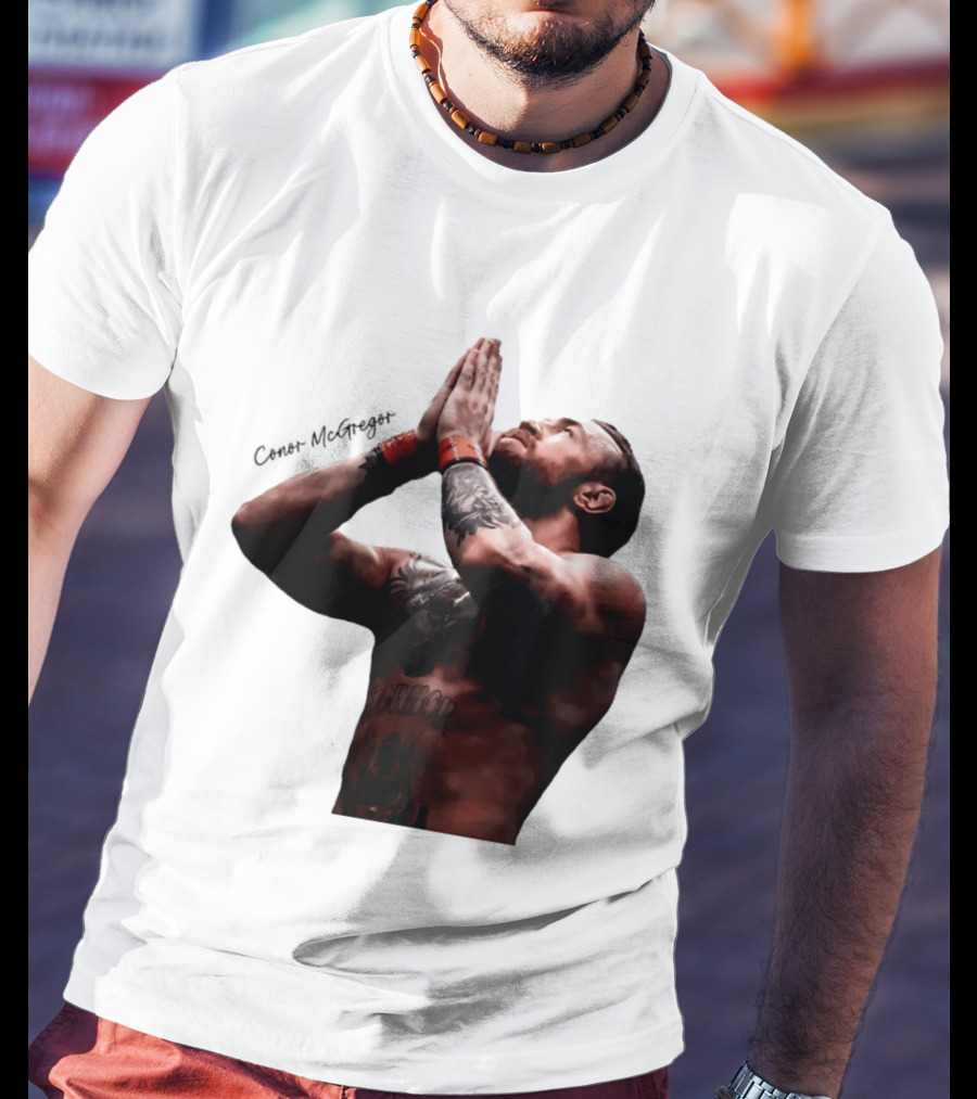 Conor McGregor Returning Pray Pose Tattooed MMA Fighter T-Shirt