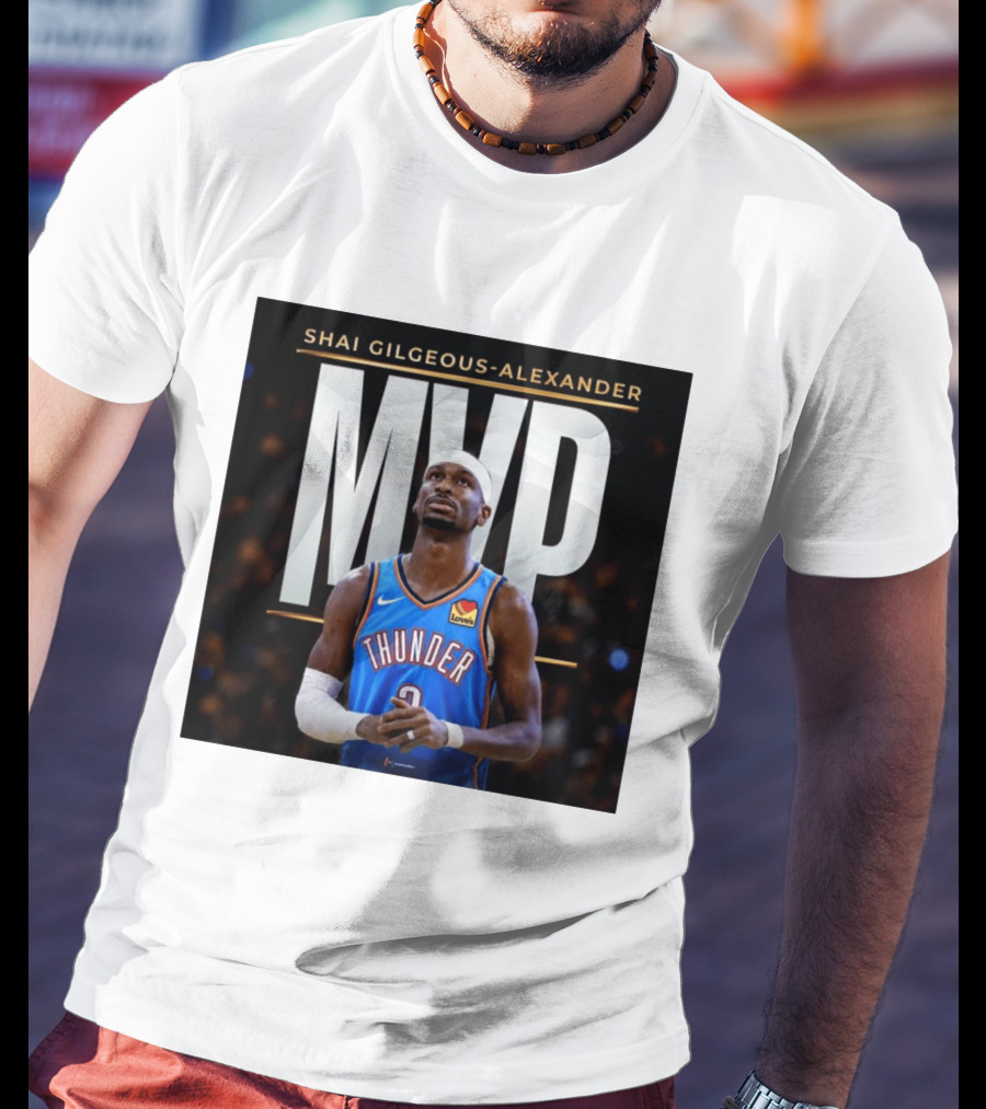 Shai Gilgeous Alexander Thunder MVP Celebration T-Shirt