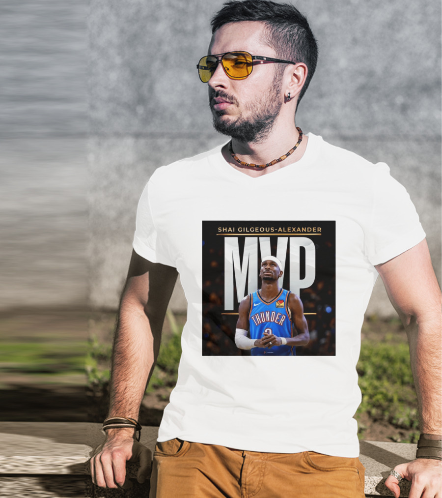 Shai Gilgeous Alexander Thunder MVP Celebration T-Shirt