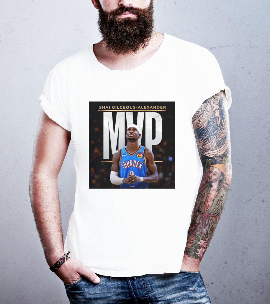Shai Gilgeous Alexander Thunder MVP Celebration T-Shirt