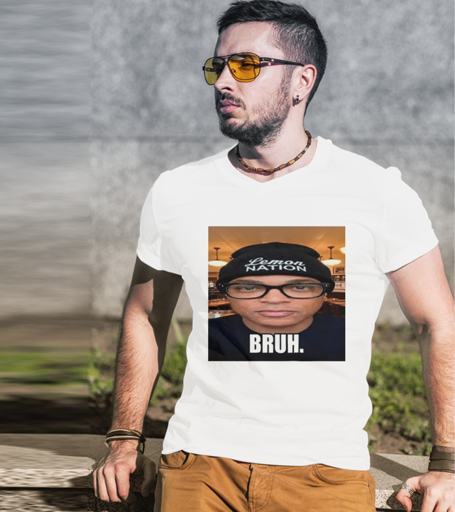 Lemon Nation Beanie Glasses Meme Bruh T-Shirt