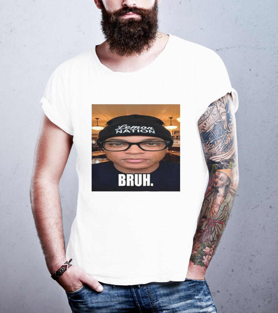 Lemon Nation Beanie Glasses Meme Bruh T-Shirt