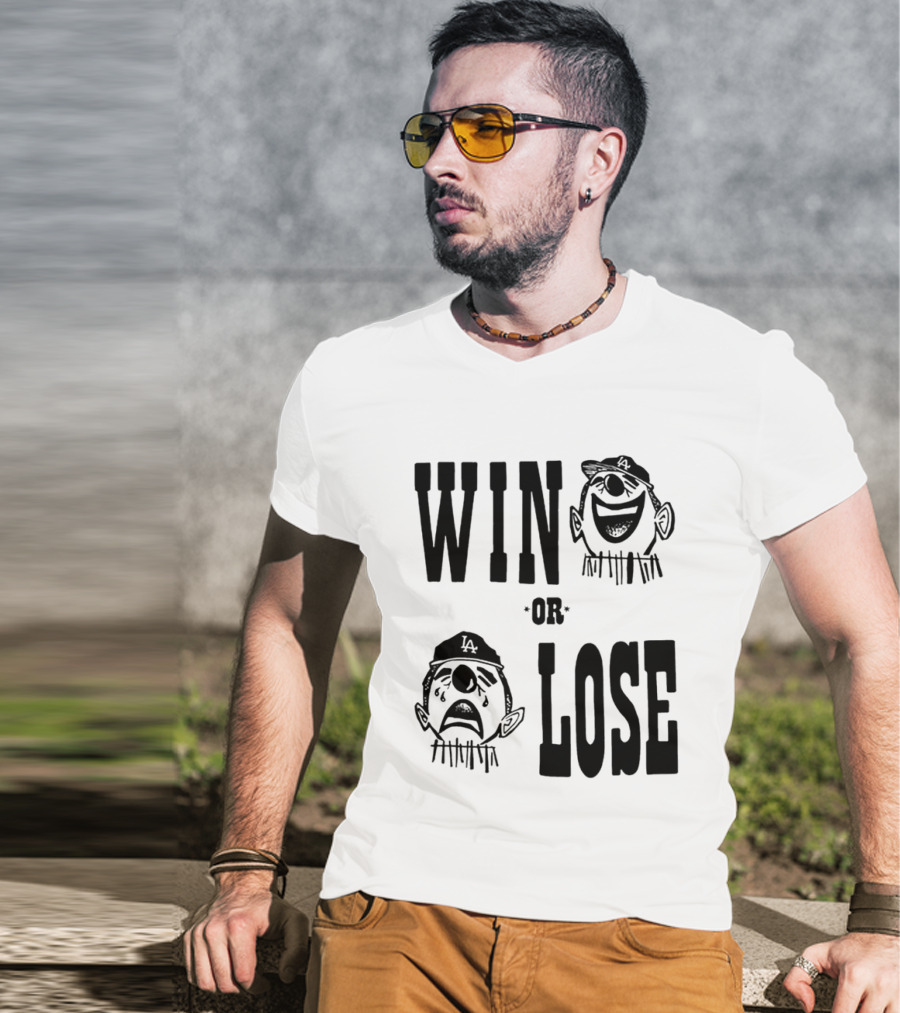 Win Or Lose Laughing Crying Clown LA Baseball Fan T-Shirt