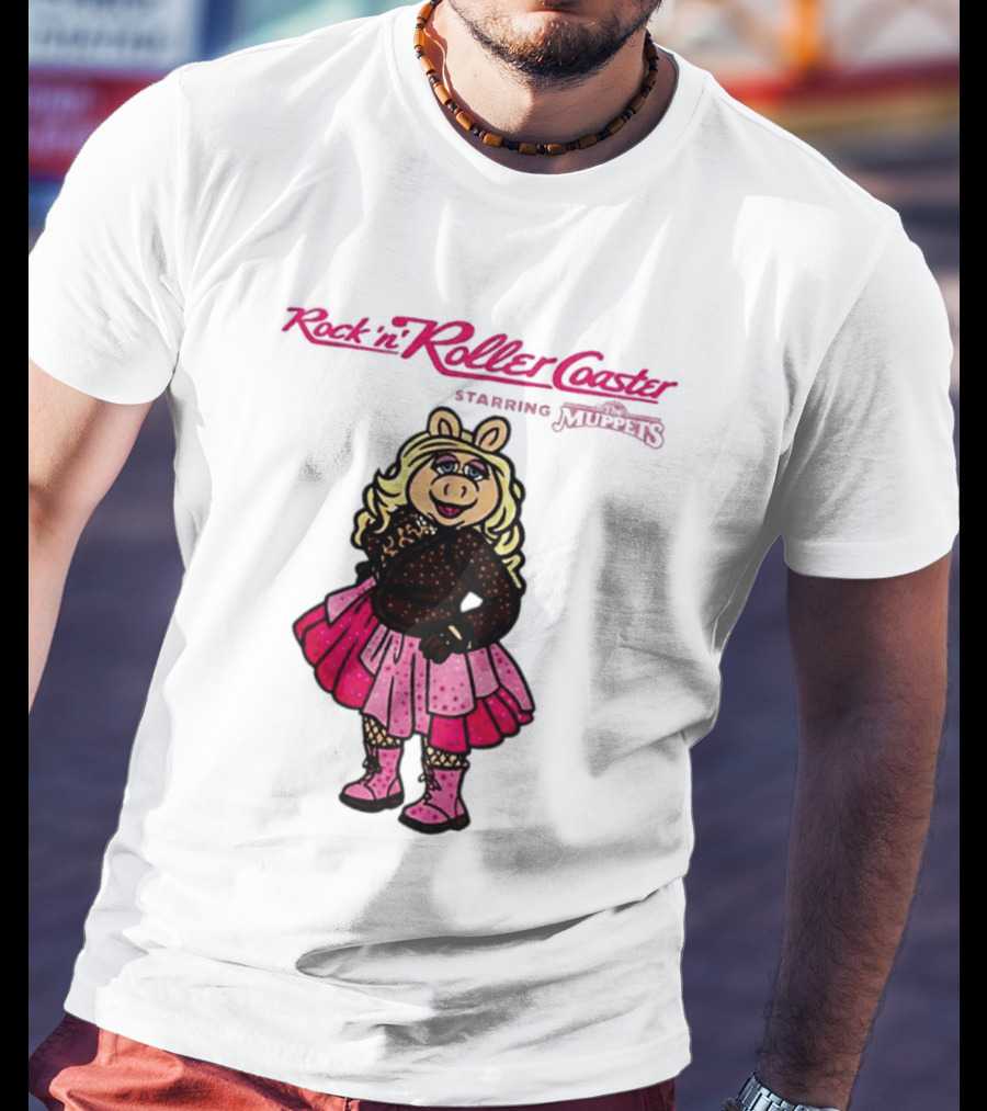 Miss Piggy Rockin' Roller Rhinestone Disney Muppets Couture Fashion T-Shirt