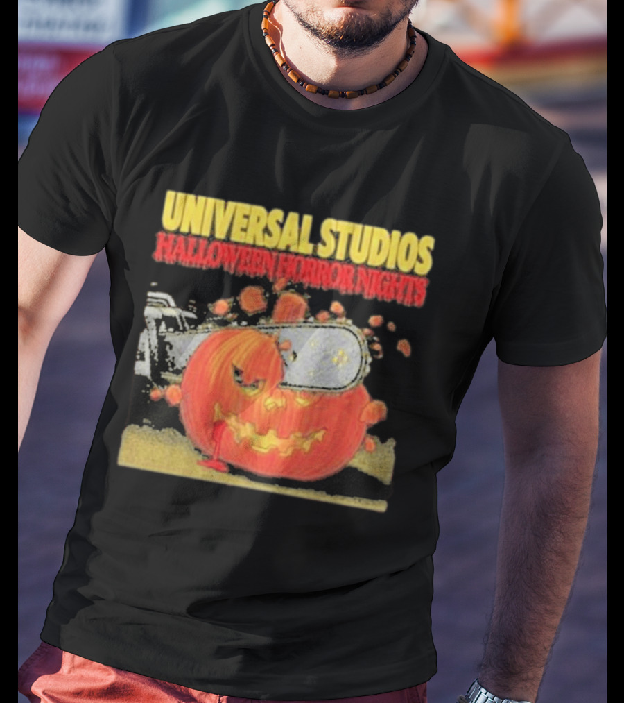 Universal Studios Halloween Horror Nights Pumpkin Chainsaw T-Shirt