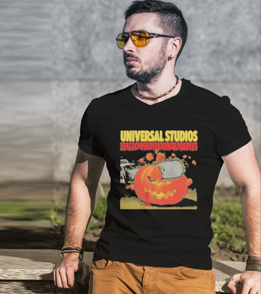 Universal Studios Halloween Horror Nights Pumpkin Chainsaw T-Shirt