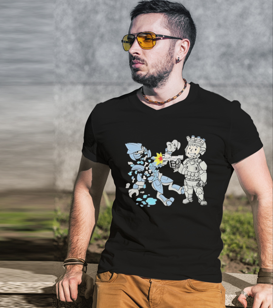 Xeno Slayer Threat Llama Alien Battle Scene T-Shirt