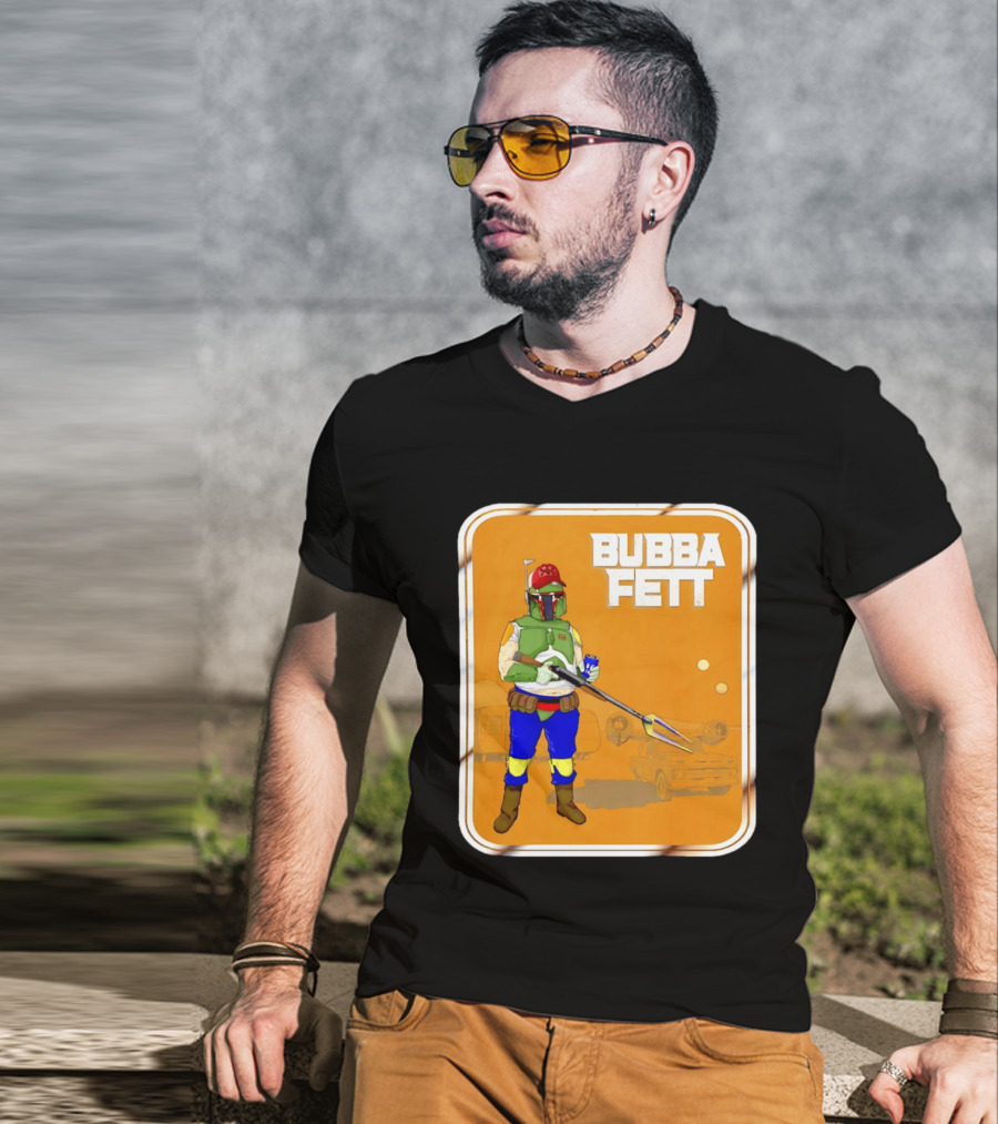 Bubba Fett Cartoon Camper And Spaceship T-Shirt