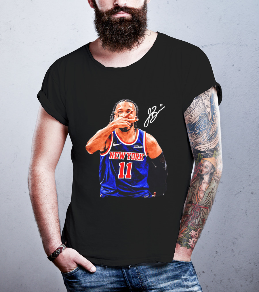 Jalen Brunson New York Knicks Jersey Number 11 Signature Series T-Shirt