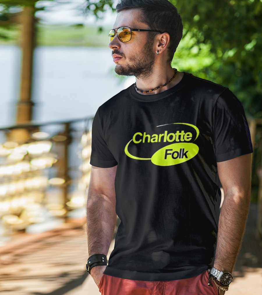 Charlotte Folk Neon Green Swirl T-Shirt