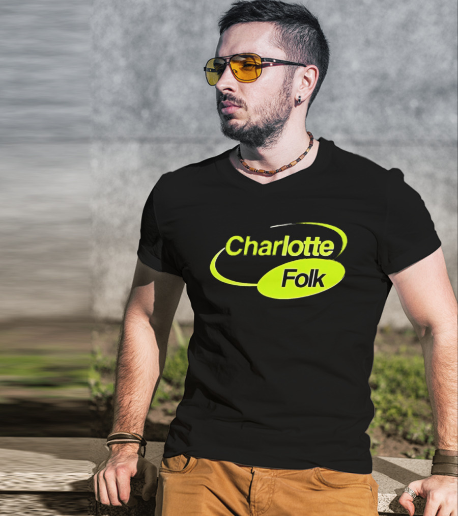 Charlotte Folk Neon Green Swirl T-Shirt