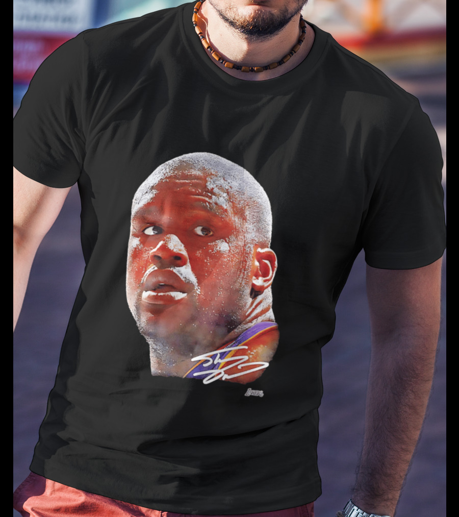 Los Angeles Lakers Shaquille O'Neal Signature Big Face Legends T-Shirt