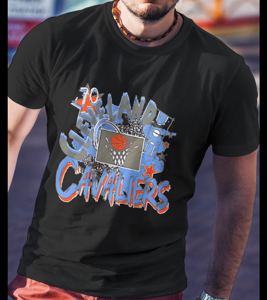 Cleveland Cavaliers Classic Play By Play Basketball Hoop Stars T-Shirt