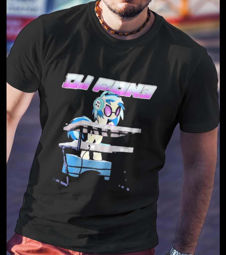 DJ Pon3 My Little Pony Character With Headphones And Turntable T-Shirt