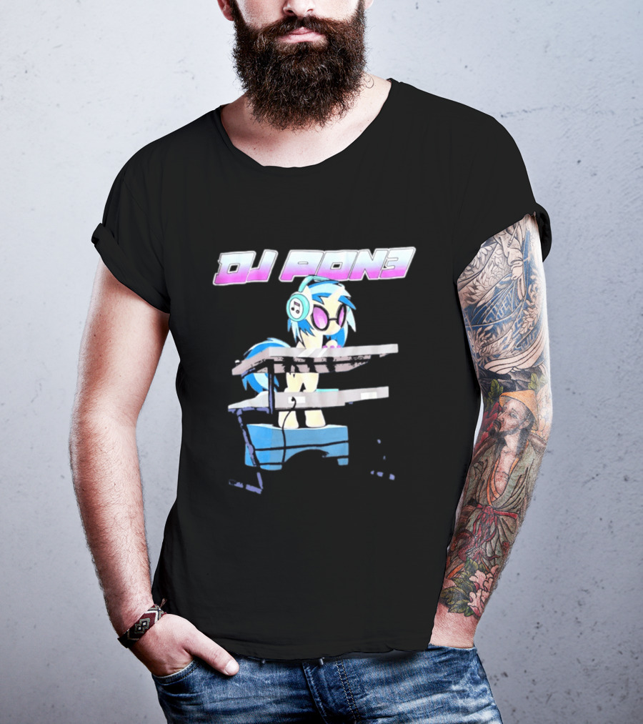 DJ Pon3 My Little Pony Character With Headphones And Turntable T-Shirt
