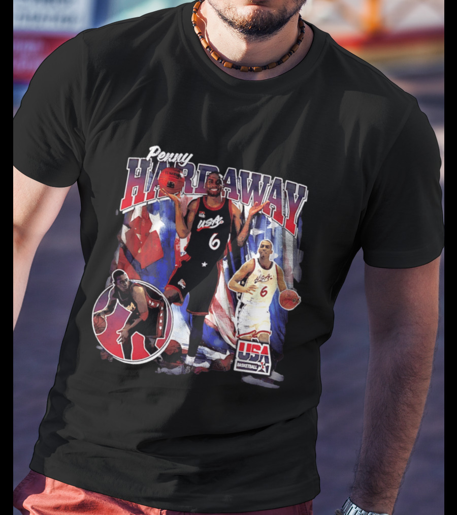Penny Hardaway USA Basketball Legend Stars And Stripes USA Basketball T-Shirt
