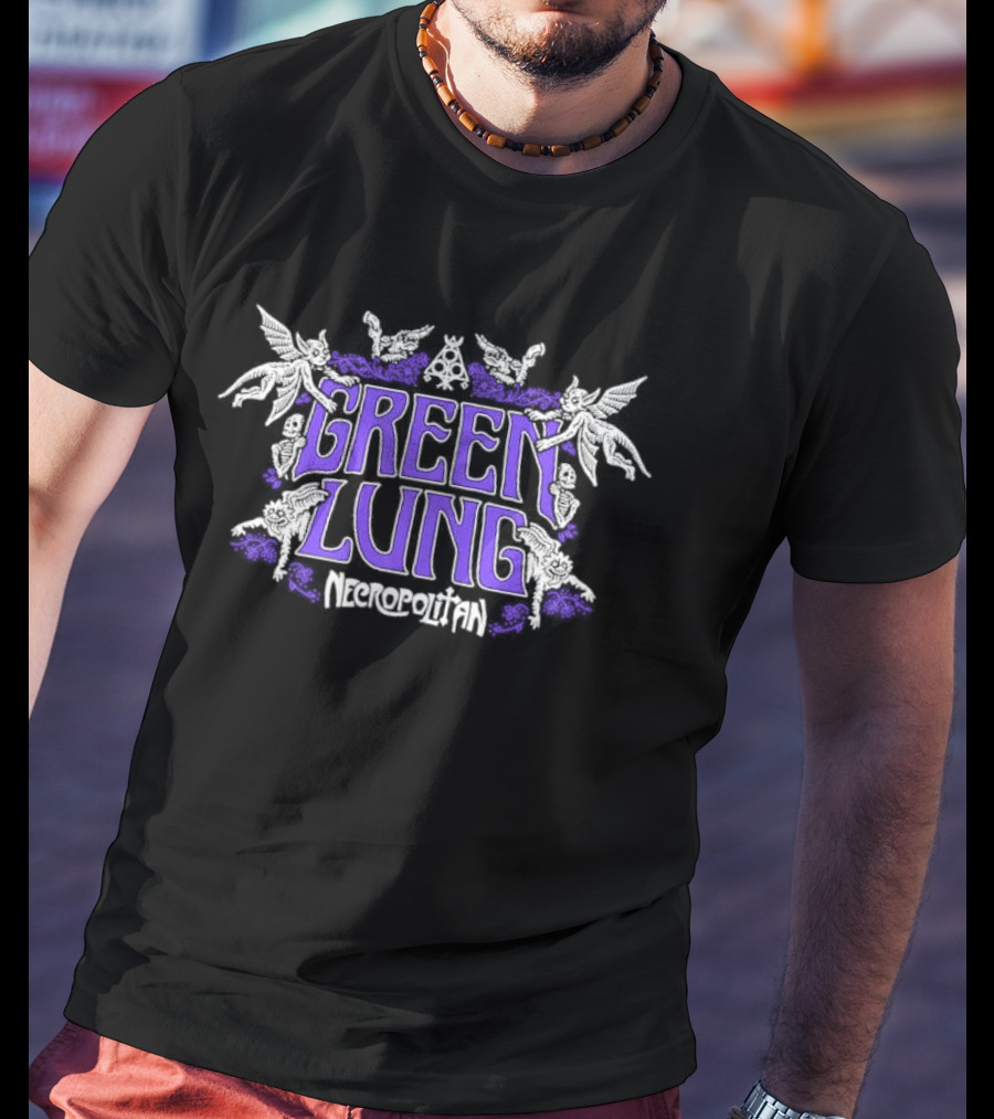 Green Lung Necropolitan Gothic Band Motif T-Shirt
