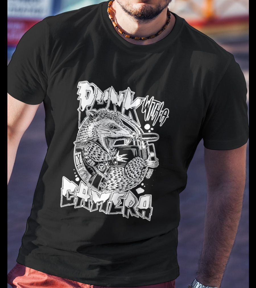 Punk With A Camera Punk Rock Possum T-Shirt