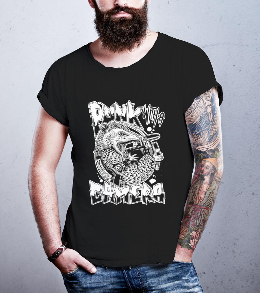 Punk With A Camera Punk Rock Possum T-Shirt