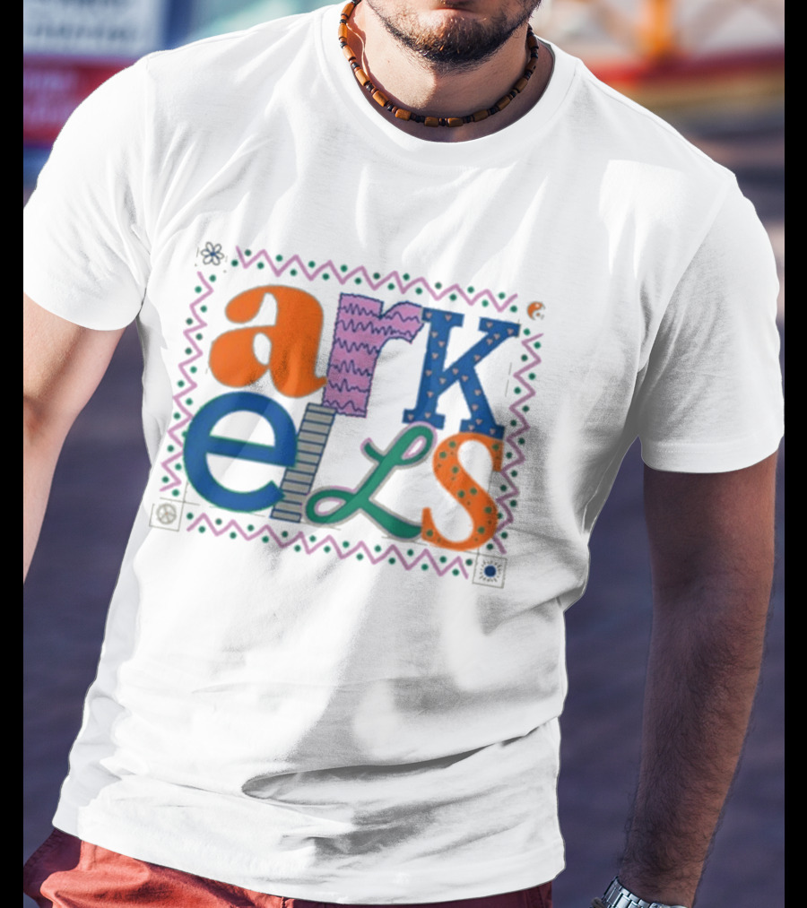 Arkells Colorful Hippie Font With Decorative Border T-Shirt