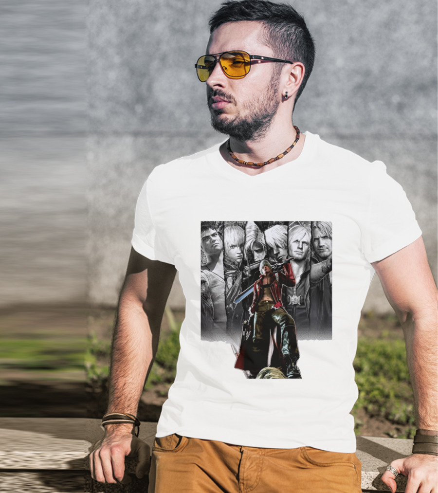 Dante Gen Devil May Cry Anime Collage Character Montage T-Shirt