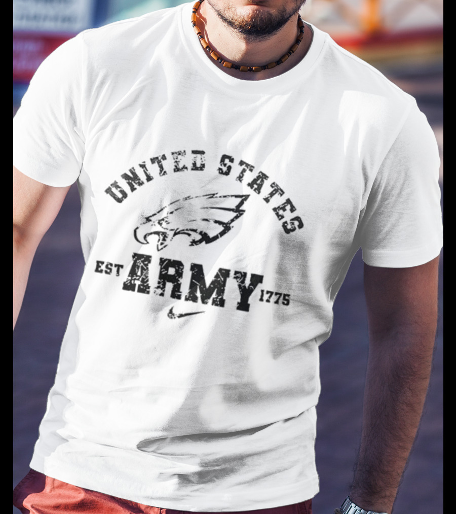 Philadelphia Eagles United States Army Est 1775 Eagles Skull Once A Soldier Always A Soldier T-Shirt