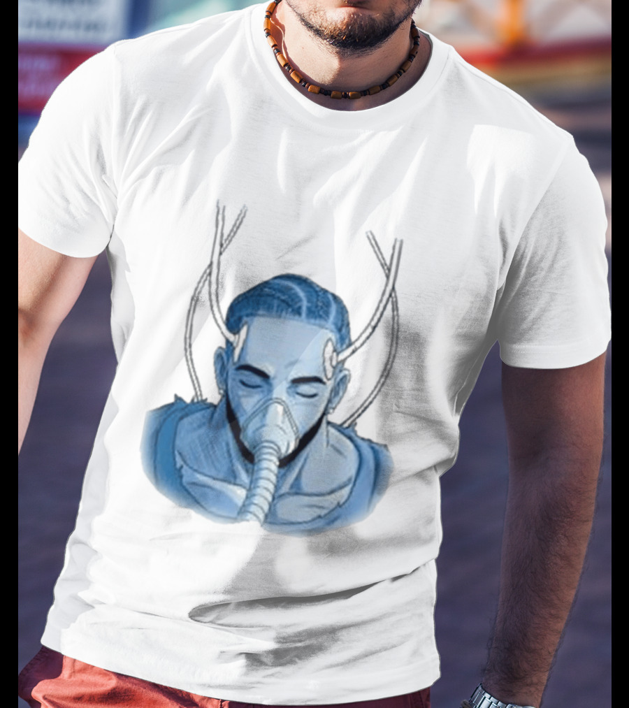 Reaven Leggenda Futuristic Masked Figure With Antlers T-Shirt