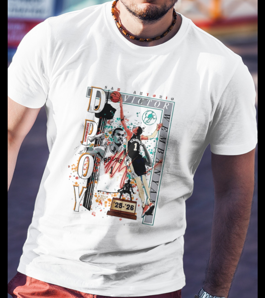 San Antonio Spurs DPOY Victor Wembanyama 25 26 T-Shirt