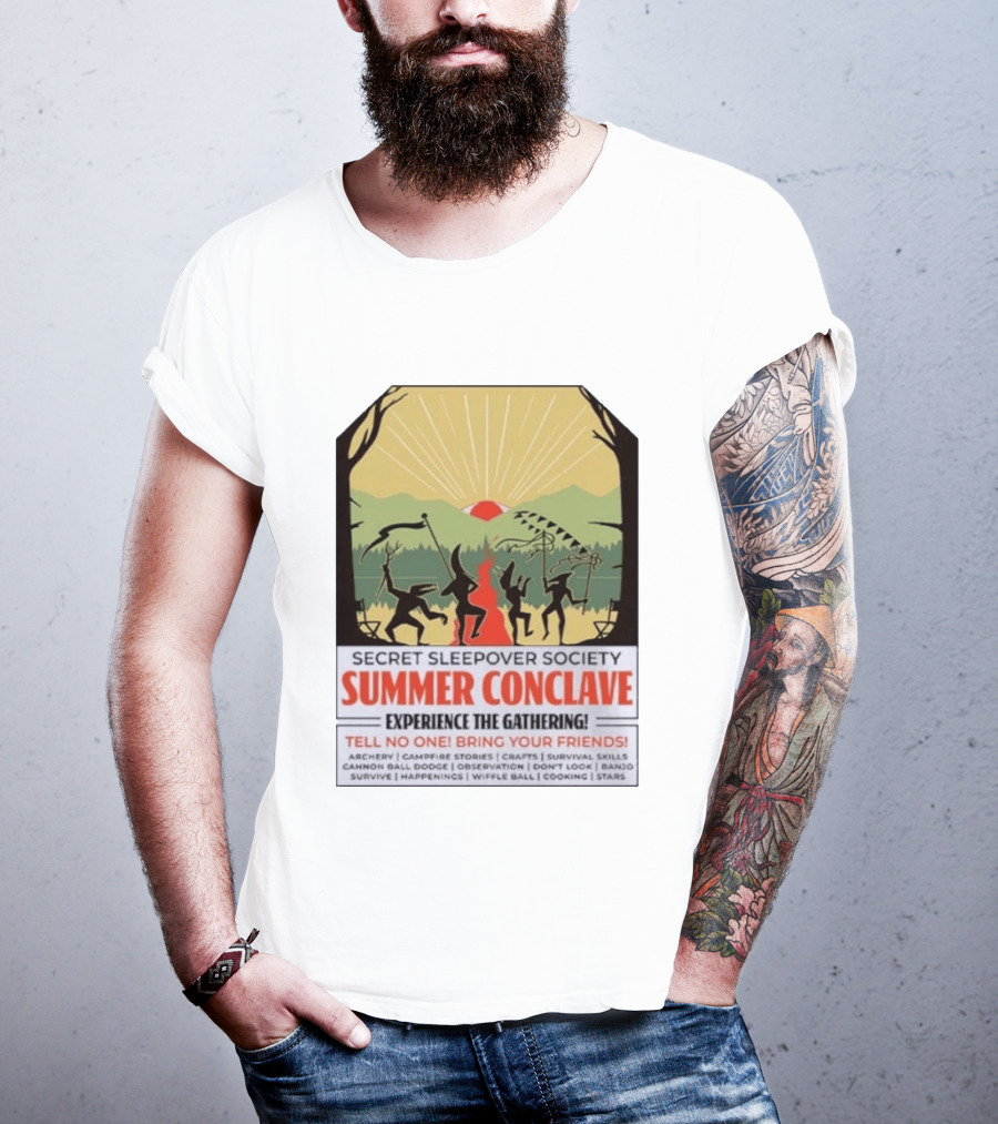 Secret Sleepover Society Summer Conclave Experience The Gathering Archery Campfire Stories Crafts Survival Skills T-Shirt