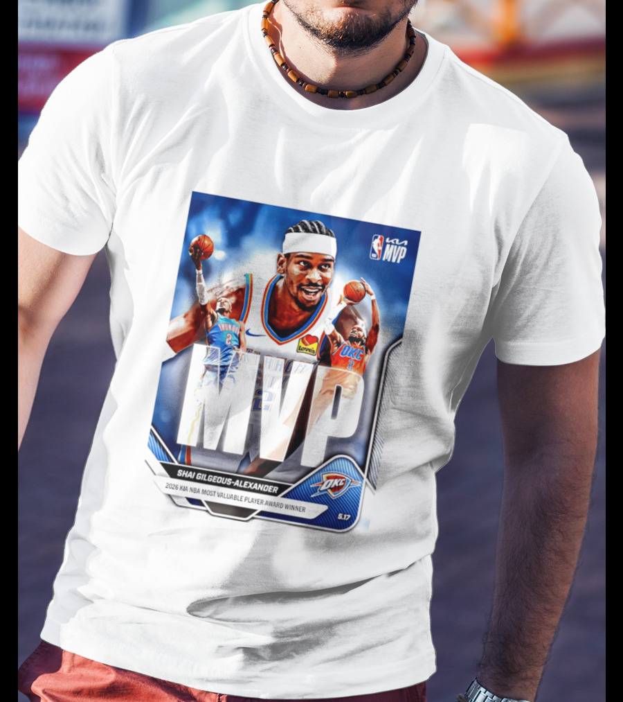 Shai Gilgeous Alexander Oklahoma City Thunder 2026 Kia NBA MVP Most Valuable Player Award Winner T-Shirt