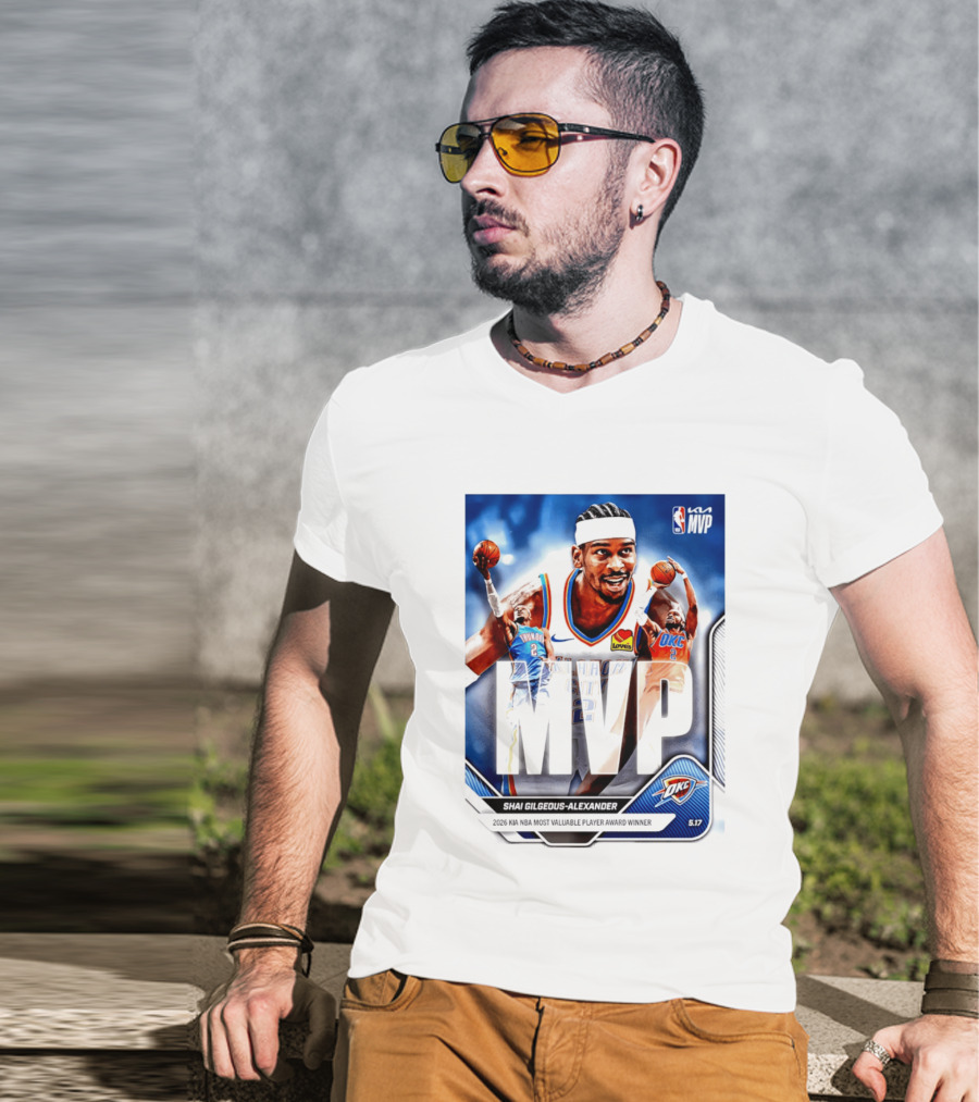 Shai Gilgeous Alexander Oklahoma City Thunder 2026 Kia NBA MVP Most Valuable Player Award Winner T-Shirt