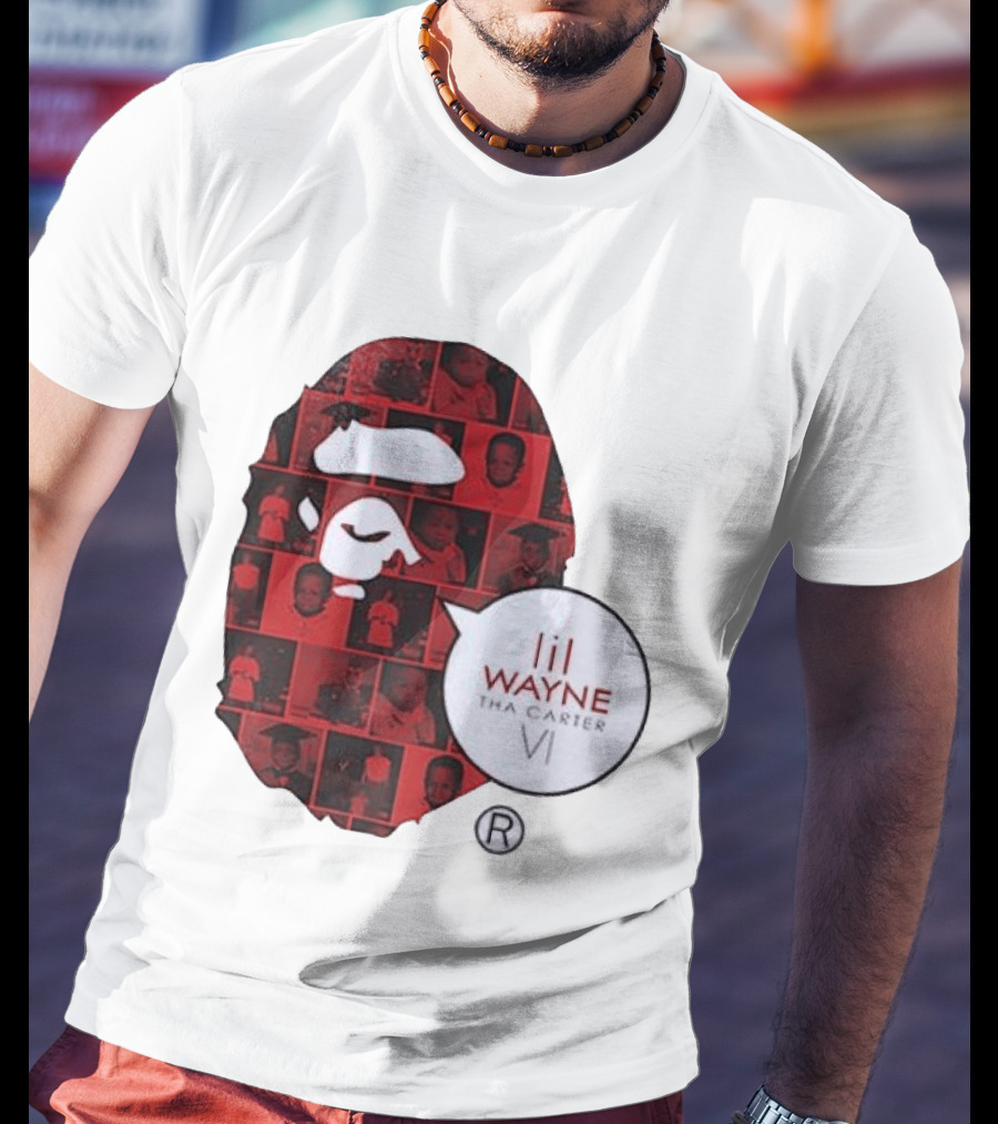 Lil Wayne Tha Carter VI BAPE Collaboration Red Photo Collage T-Shirt