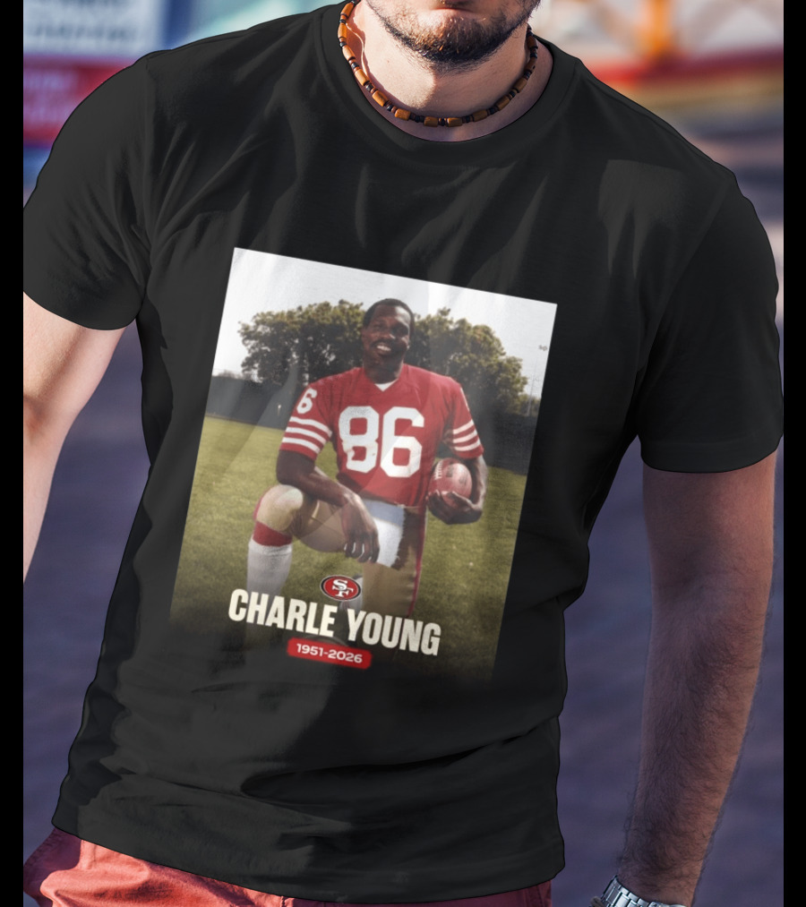 San Francisco 49ers Charle Young 86 1951 2026 T-Shirt