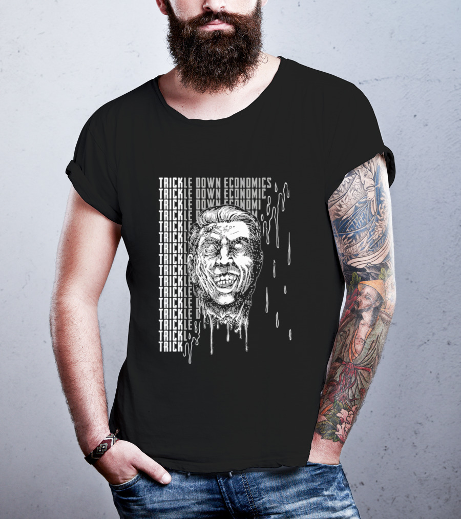 Trickle Down Economics Melting Face Concept T-Shirt