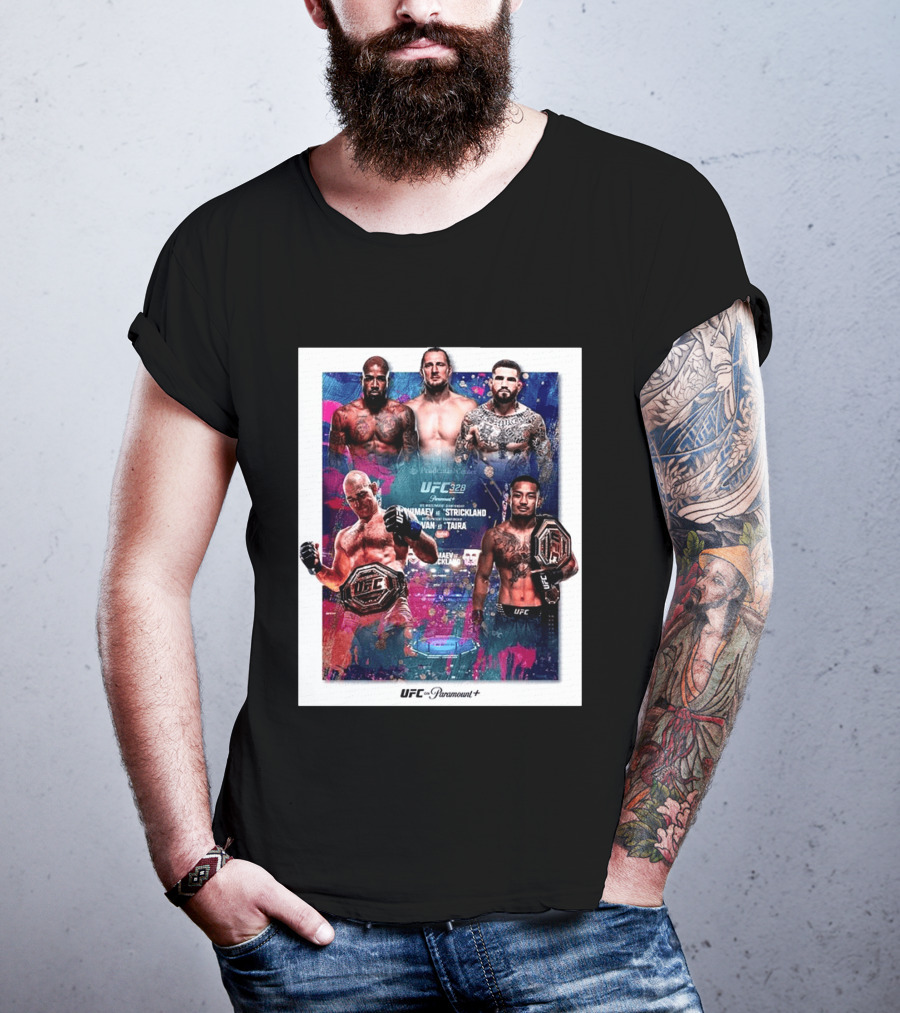 UFC 328 Khamzat Chimaev Vs Sean Strickland Joshua Van Vs Tatsuro Taira May 9 2026 Event UFC X Paramount Plus T-Shirt