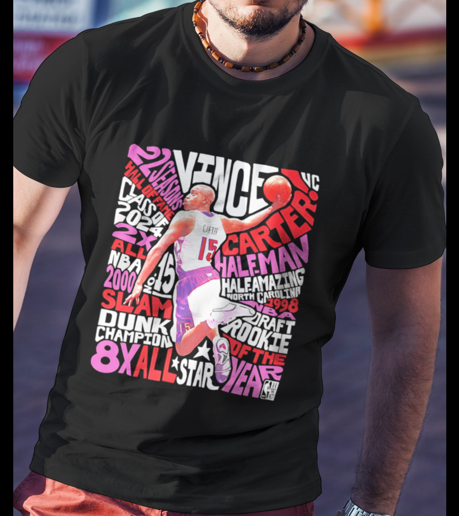 Vince Carter Toronto Raptors Slam Dunk Champion Half Man Half Amazing T-Shirt