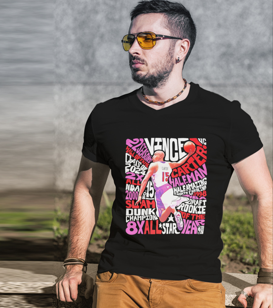 Vince Carter Toronto Raptors Slam Dunk Champion Half Man Half Amazing T-Shirt