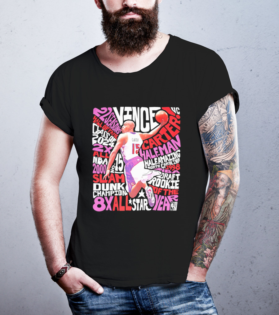Vince Carter Toronto Raptors Slam Dunk Champion Half Man Half Amazing T-Shirt