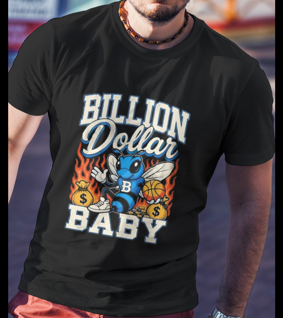 Billion Dollar Baby Hornets Mascot Fire And Moneybags T-Shirt