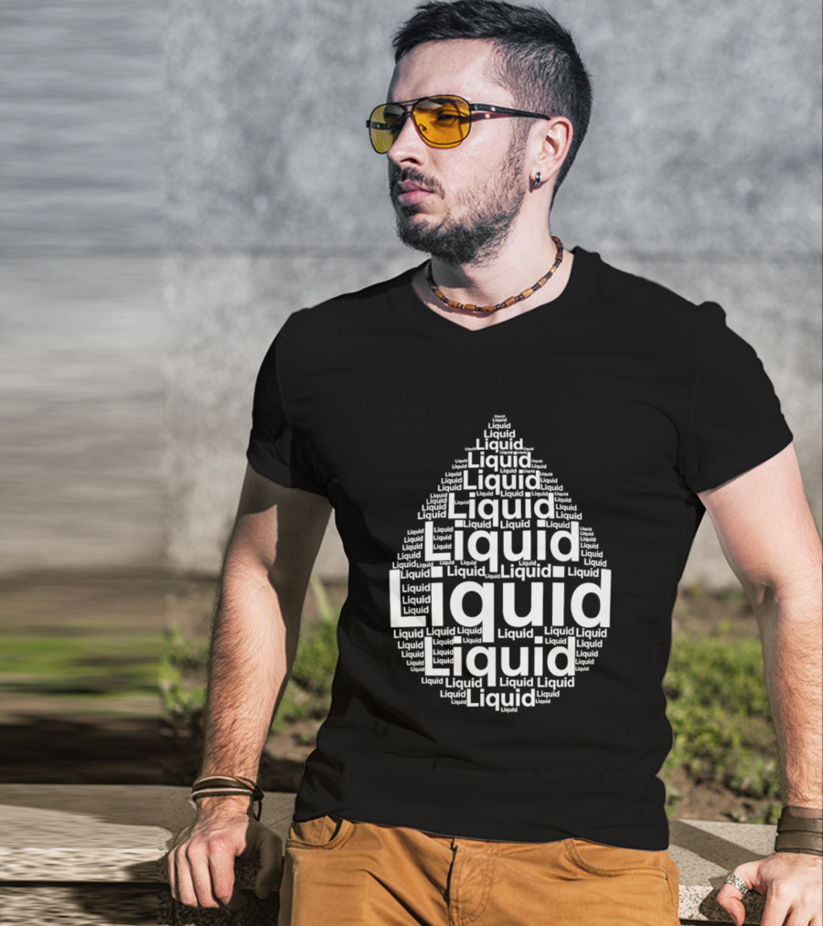 Liquid Water Drops Word T-Shirt