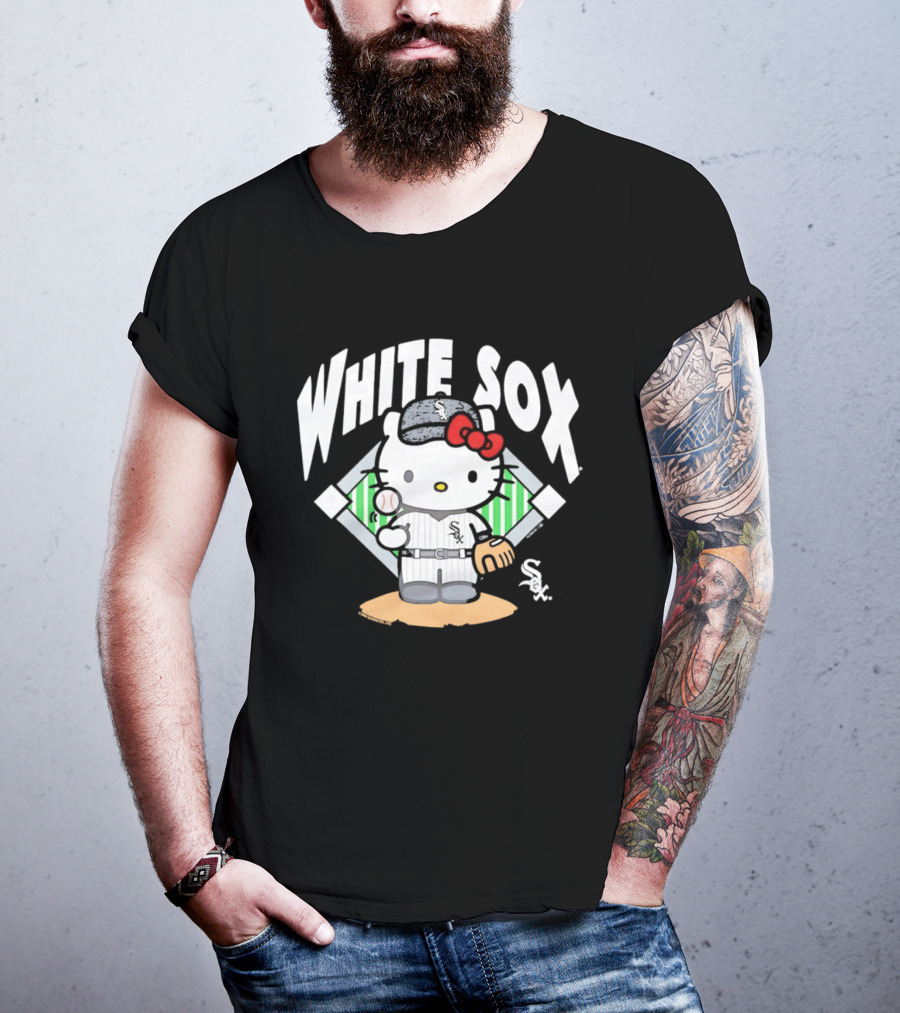 Hello Kitty Playing Baseball With Chicago White Sox T-Shirt