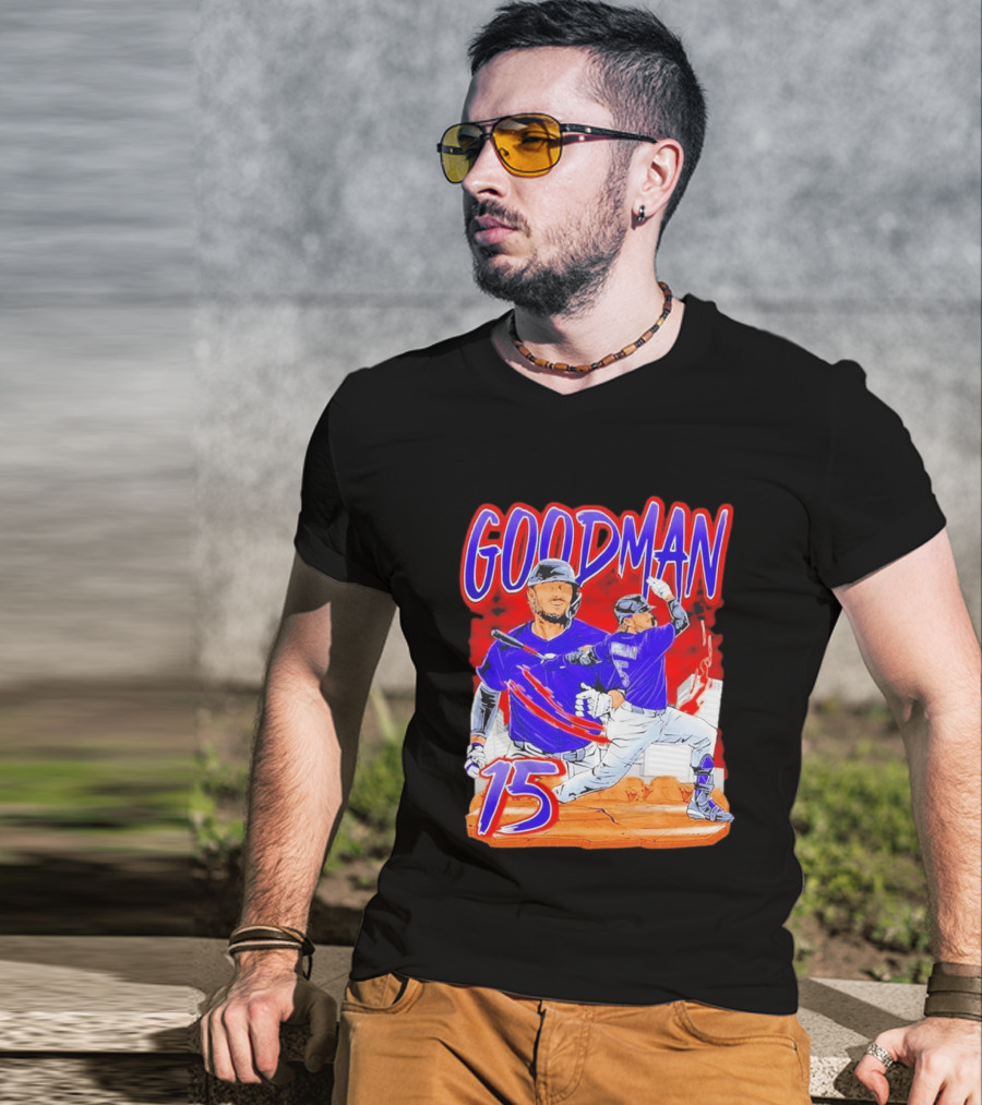 Goodman Baseball Action And Number 15 Illustration Euphoria Rise T-Shirt