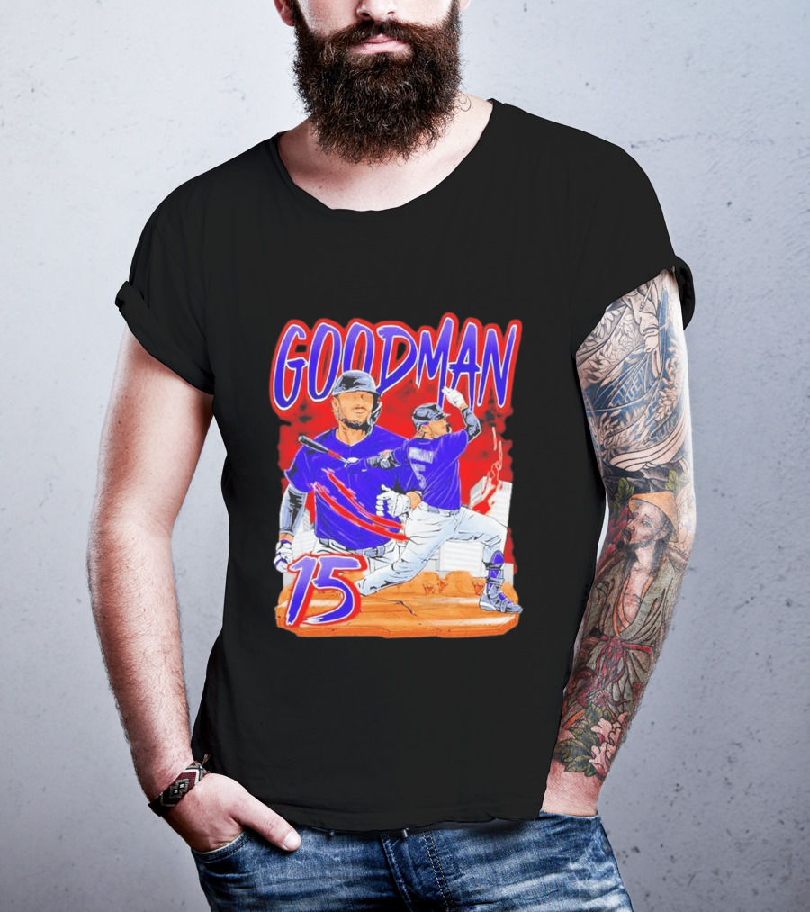 Goodman Baseball Action And Number 15 Illustration Euphoria Rise T-Shirt