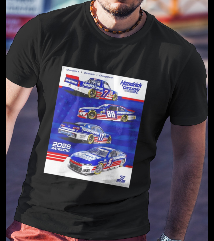 Hendrick Motorsports 2026 Patriotic NASCAR Cars Coronado Chicagoland T-Shirt